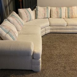 Off-white Fabric 2-Piece L-shaped Sectional