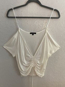 White Fashion Nova Cropped Short Sleeve Size M