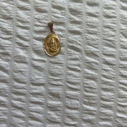 Virgin Mary Gold Pendant