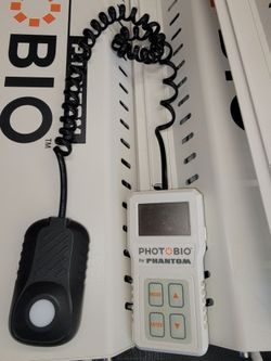 4 like new PHOTOBIO MX LED, 680 Watt, 100-277 w/ iLOC 10' Lead Cord, Phantom PHOTOBIO Advanced Quantum PAR Meter