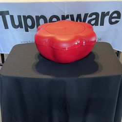 Tupperware Chip N Dip Server W/ Divided Red