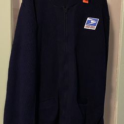 Vintage USPS Postal Approved Zip Up Cardigan Sweater - Size XLT men's NEW