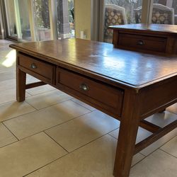 Pottery Barn Coffee + side table