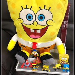 Spongebob stuffed animal and eight more SpongeBob pieces
