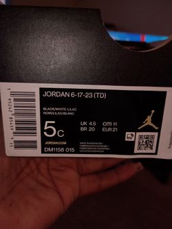 Toddler NIKE Jordan 5C Color: Black / White / Lilac Style code: DM1158-015