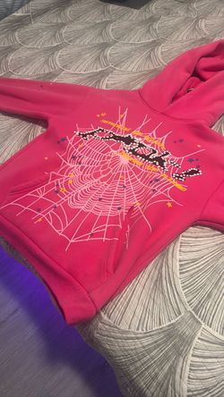 Sp5der Pink Graphic Hoodie