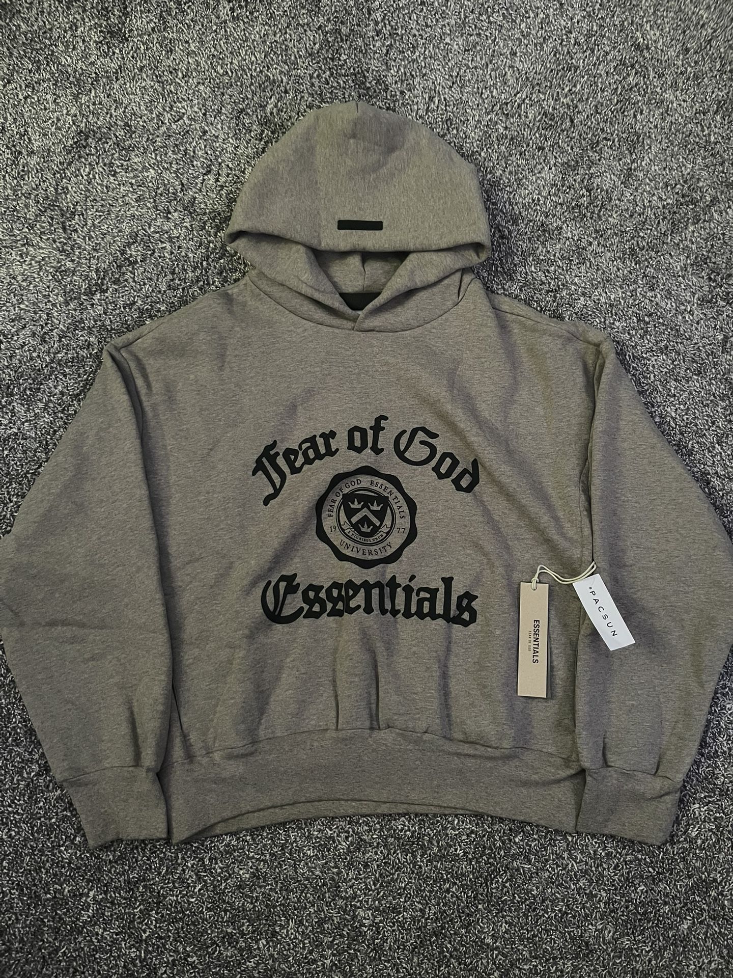 Fear of God Essentials ‘Heather Grey' Heavy Fleece Vintage Hoodie University