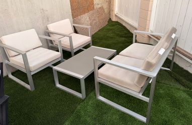 Patio table set metal