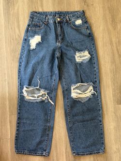 Blue baggy jeans