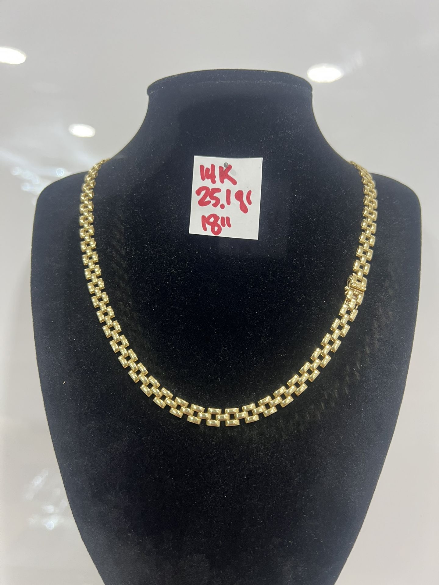 14K Solid Gold Chain 25Gr 18 Inches Long