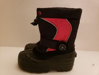 Girls winter snow boot velcro 11M excellent preowned Condition