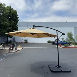 New 10’ Outdoor Patio Cantilever Umbrella Offset With Lights Starting @ $70 (weights Not Included)