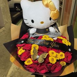 Hello Kitty Ramo Buchon For New Year Gift Flower Bouquet