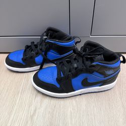 Nike Air Jordan Mid Black Blue Youth Kids Size 1Y