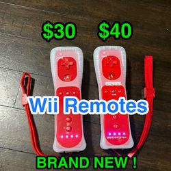 🎮 Nintendo Wii Remote Controllers (Red) + Motion Plus Options 🎮