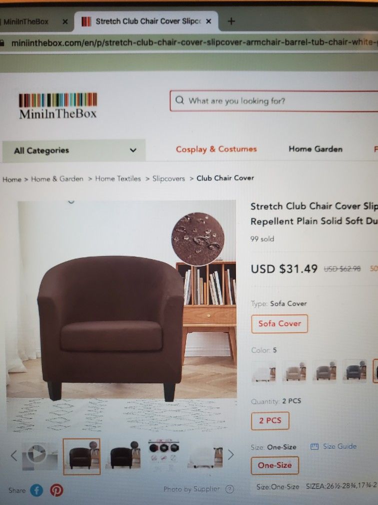 2 Stretch Barrel Tub Armchair Club Slipcovers