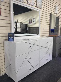 Glossy White Dresser