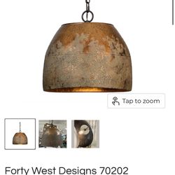 Forty West Designs 70202 Heritage 1 Light Rustic Metal Pendant