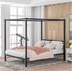 Queen size bed frame with canopy