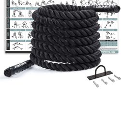  RitFit Battle Rope (Black, 2 inch Diameter x 30 ft Length)