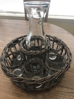 Rustic, Tuscan Inspired Wine Set in Basket
