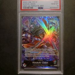 One Piece Card Game TCG Kouzuki Oden EB01-001 Alt Art PSA 10
