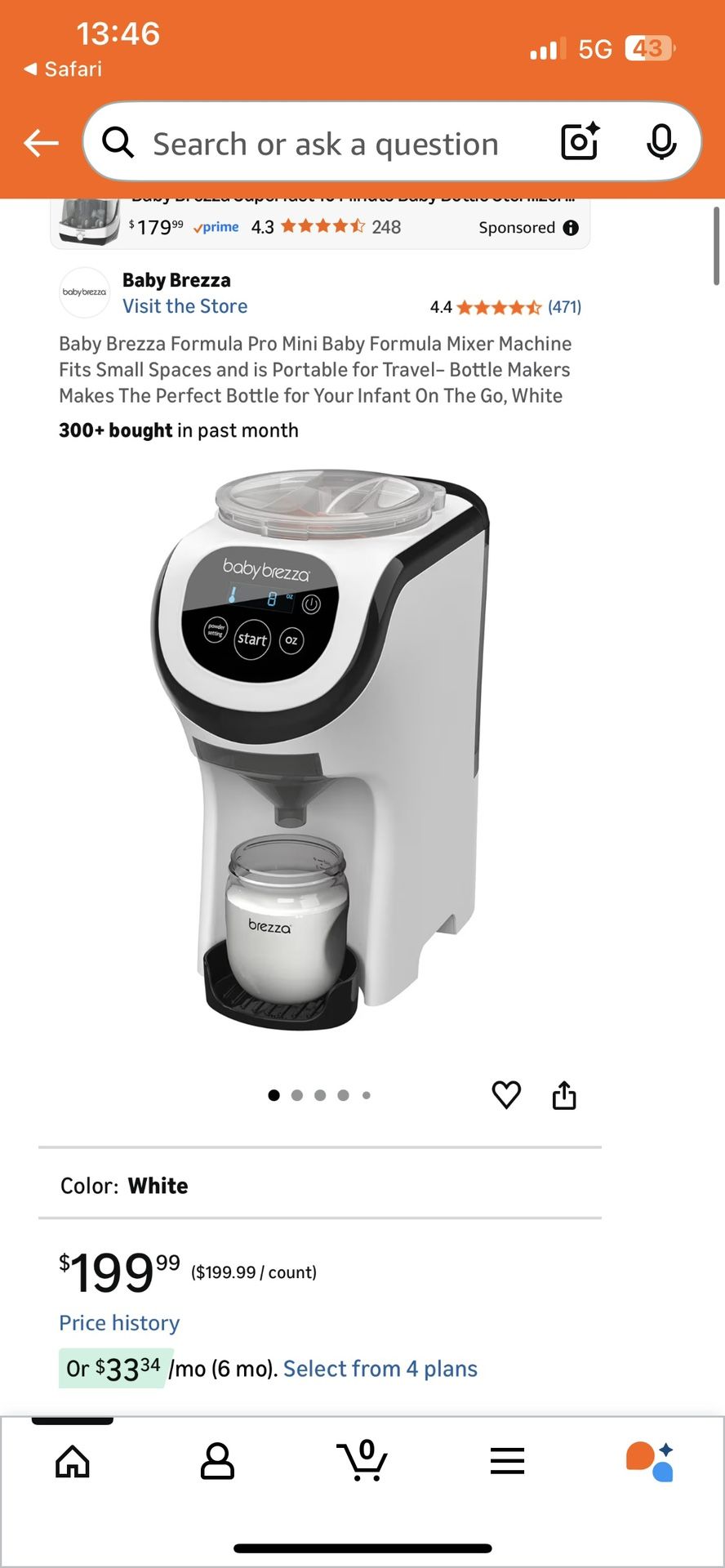 Baby Brezza Formula Pro Mini Baby Formula Mixer