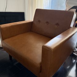Faux Leather Armchair 