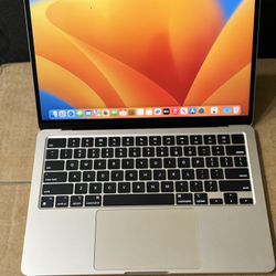 MacBook Air 13 M2  2022 8 gb ram 256 gb ssd starlight  