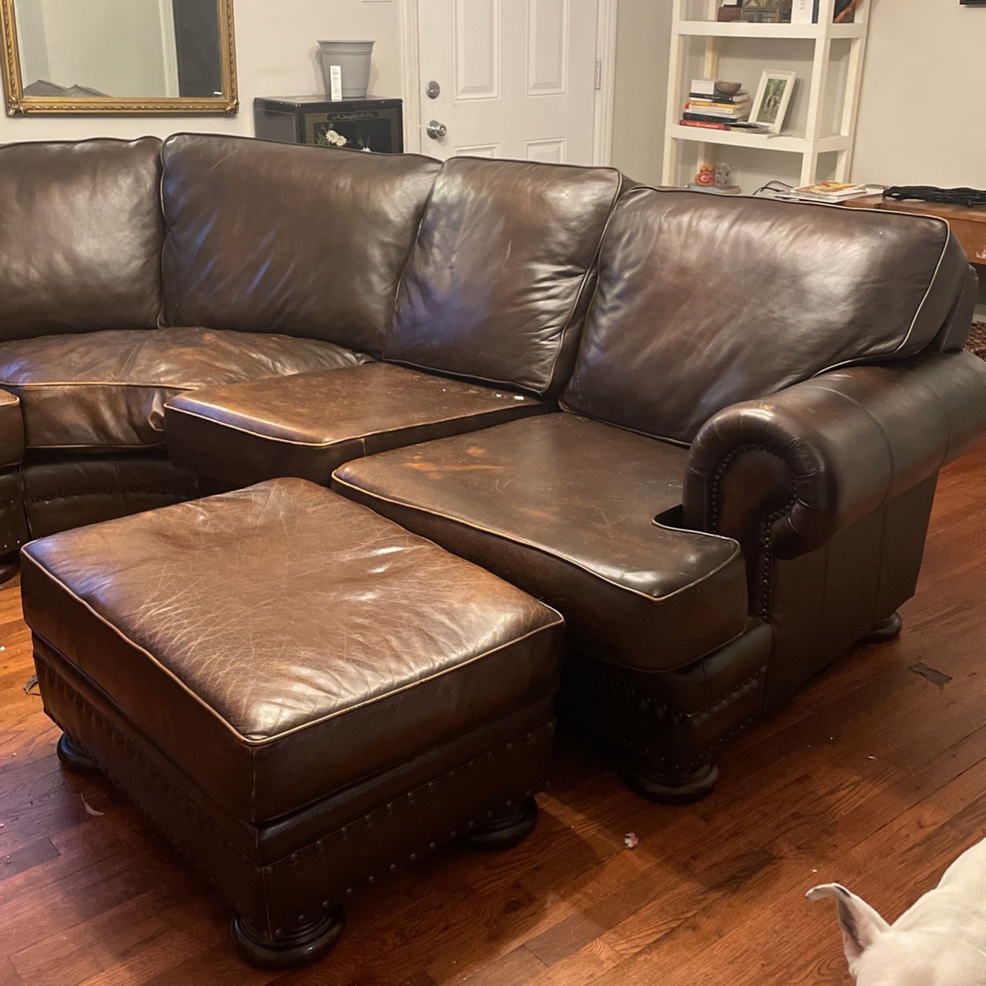 Bernhardt Van Gogh Leather Sectional Sofa