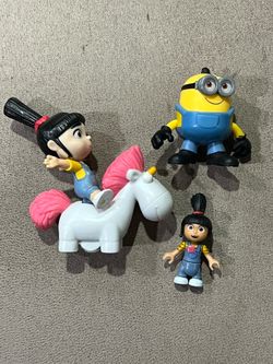 Despicable me Agnus mega book figure & fluffy Unicorn & minion set of 3