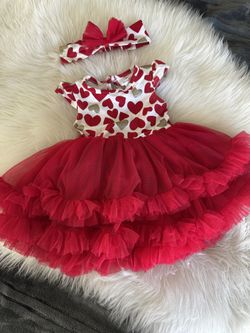 Heart tulle dress 3/6m