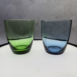 (2) Beautiful DUKA Colored Drinking Glasses 8 oz Tumblers. Replacements for set. 