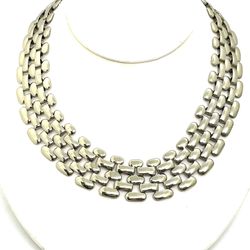 Vintage Gold Tone Link Collar Necklace