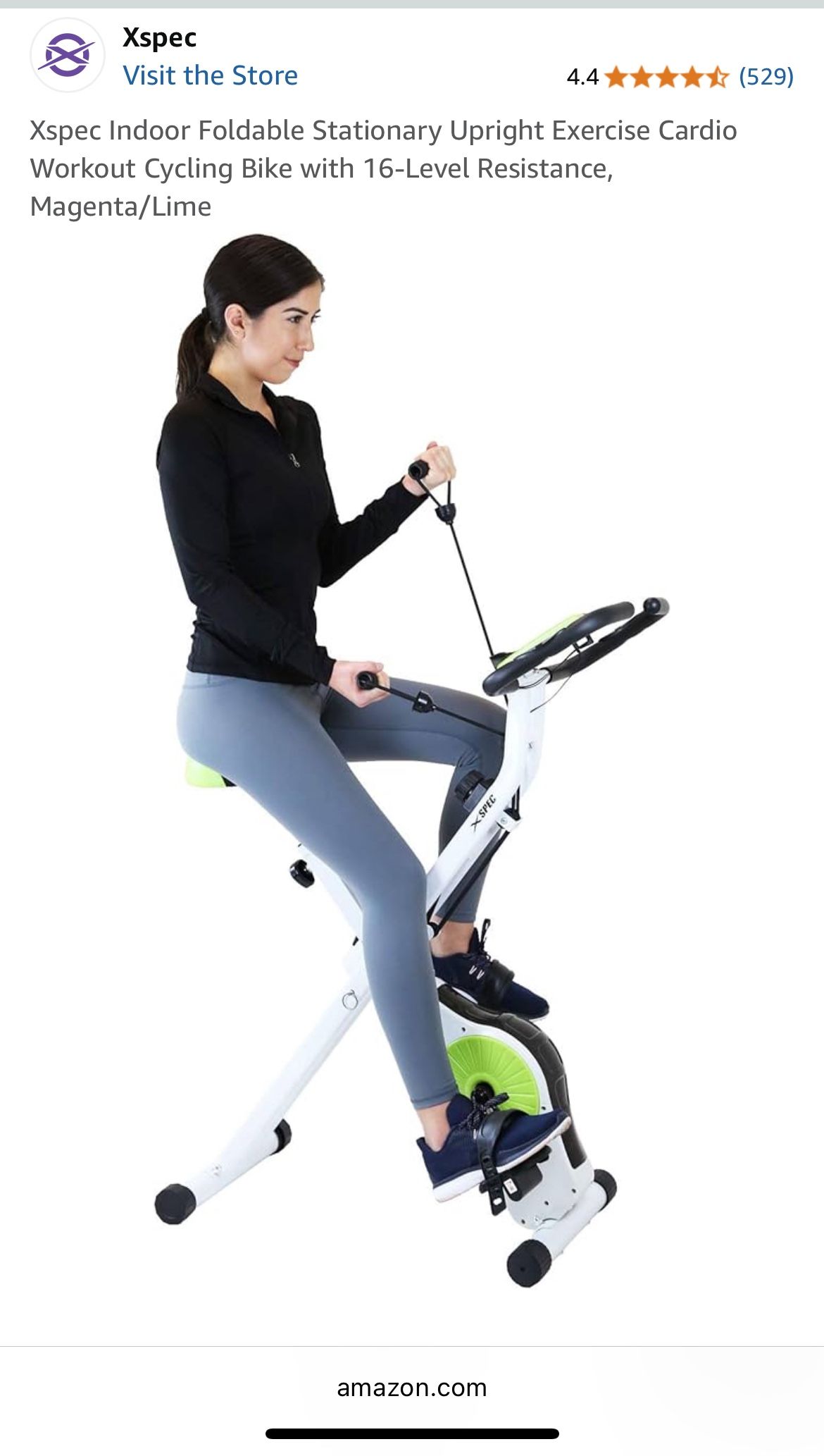 Brand New Indoor Foldable Exercise Bike - Workout Cycling Bike with 16-Level Resistance