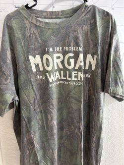 Morgan Wallen I’m The Problem Tour 2025 Mossy Oak Camo Shirt XL Official Merch