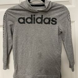 Adidas Youth Hooded Long Sleeve Tee, Size 7