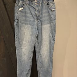 High-Waisted Paperbag Jeans | Size 0X