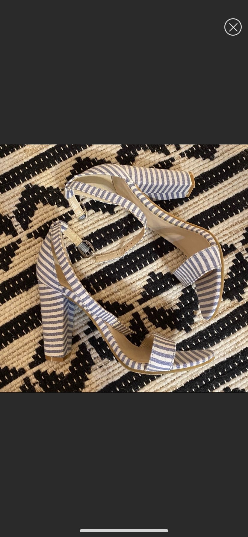 NEW Blue And White Striped High Heels