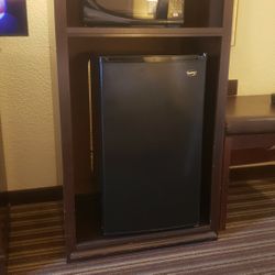 Fridge, Microwave And The Cabinet 