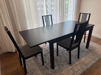 Black Dining Table with 4 Chairs
