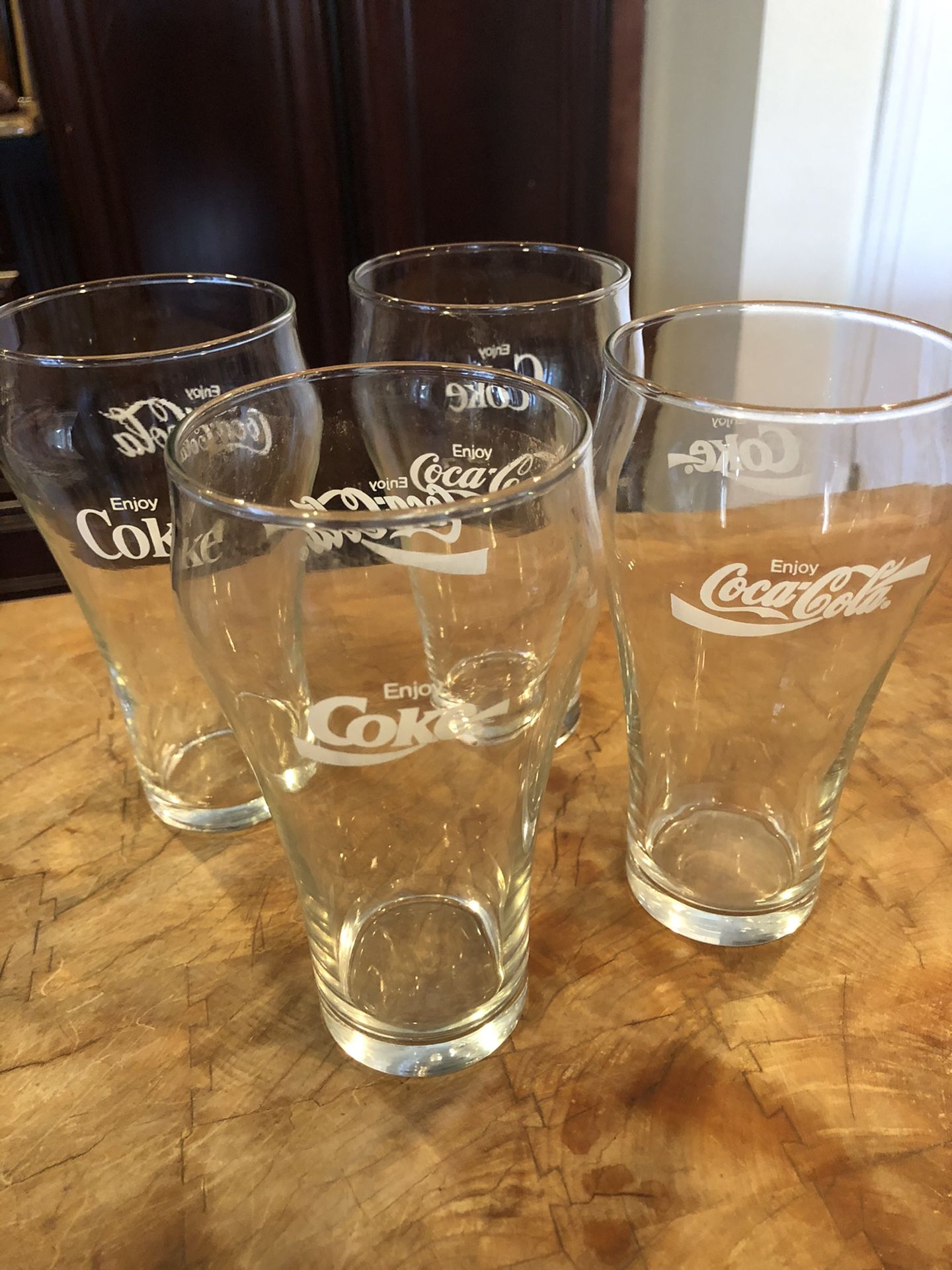 Vintage style Coke soda glasses