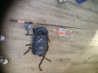 Fishing Rod, Reel, Backpack & Lures Bundle