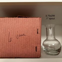 17 mini glass vases 3.75H x 2Wx1” spout*can ship