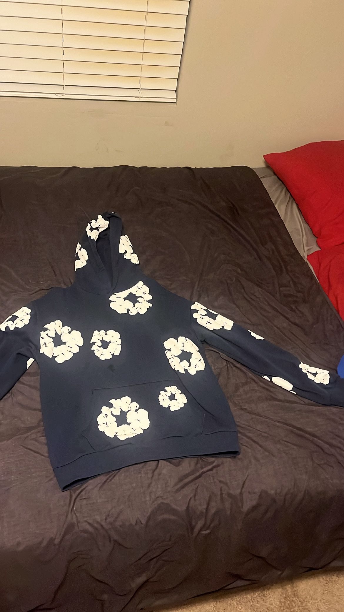Navy blue denim tears size large