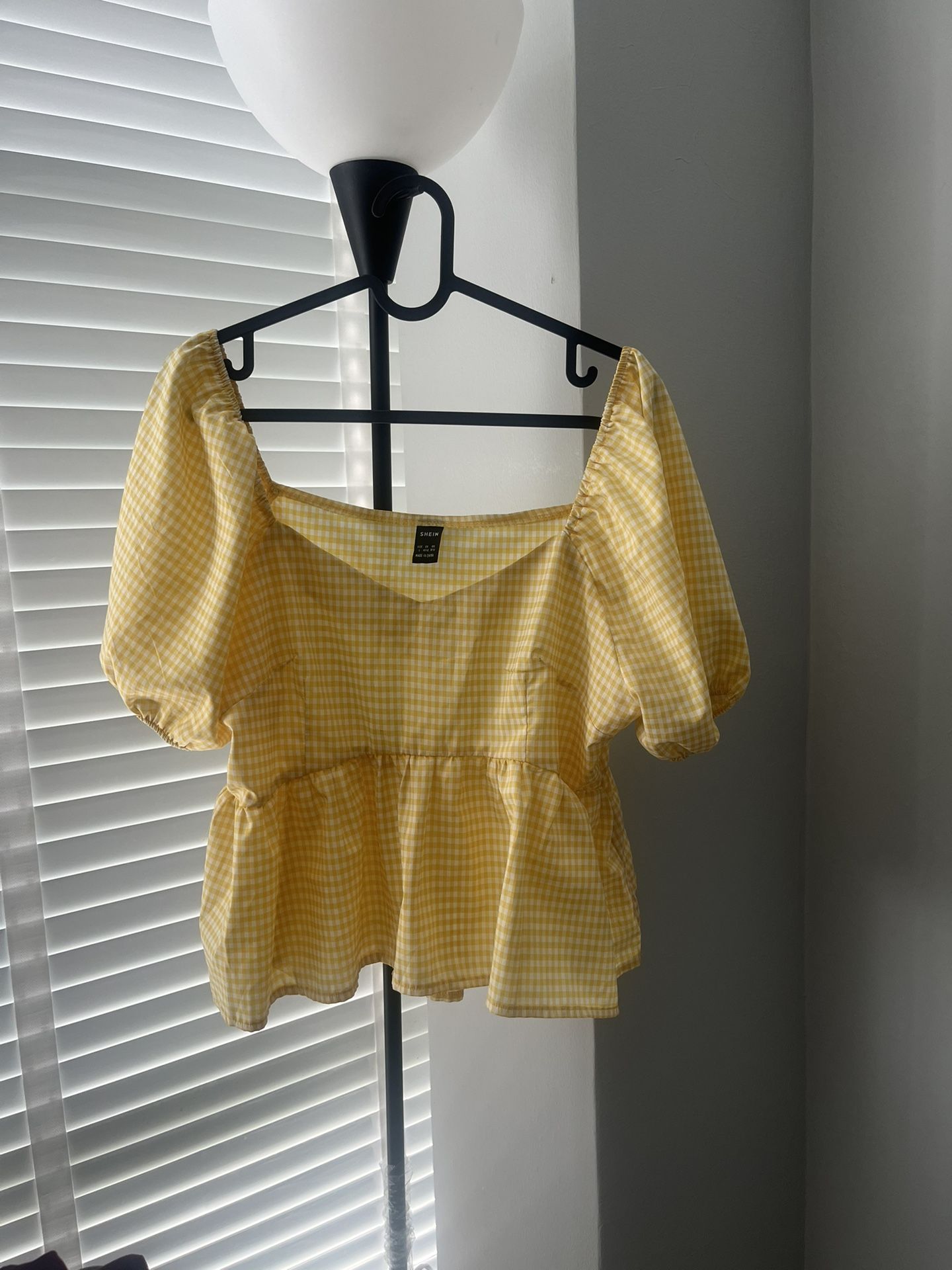 Gingham Peplum Summer Top