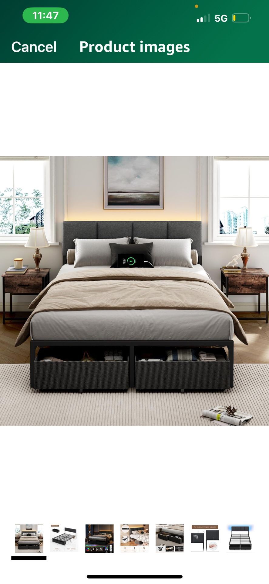Furnulem Full Size Bed Frame