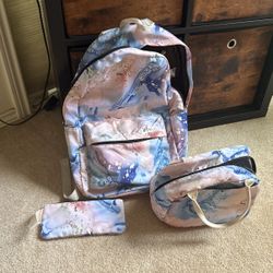 Girls Backpack Marble Design