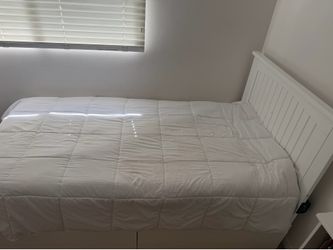Single White Bed Frame with Mattress Included – Good Condition