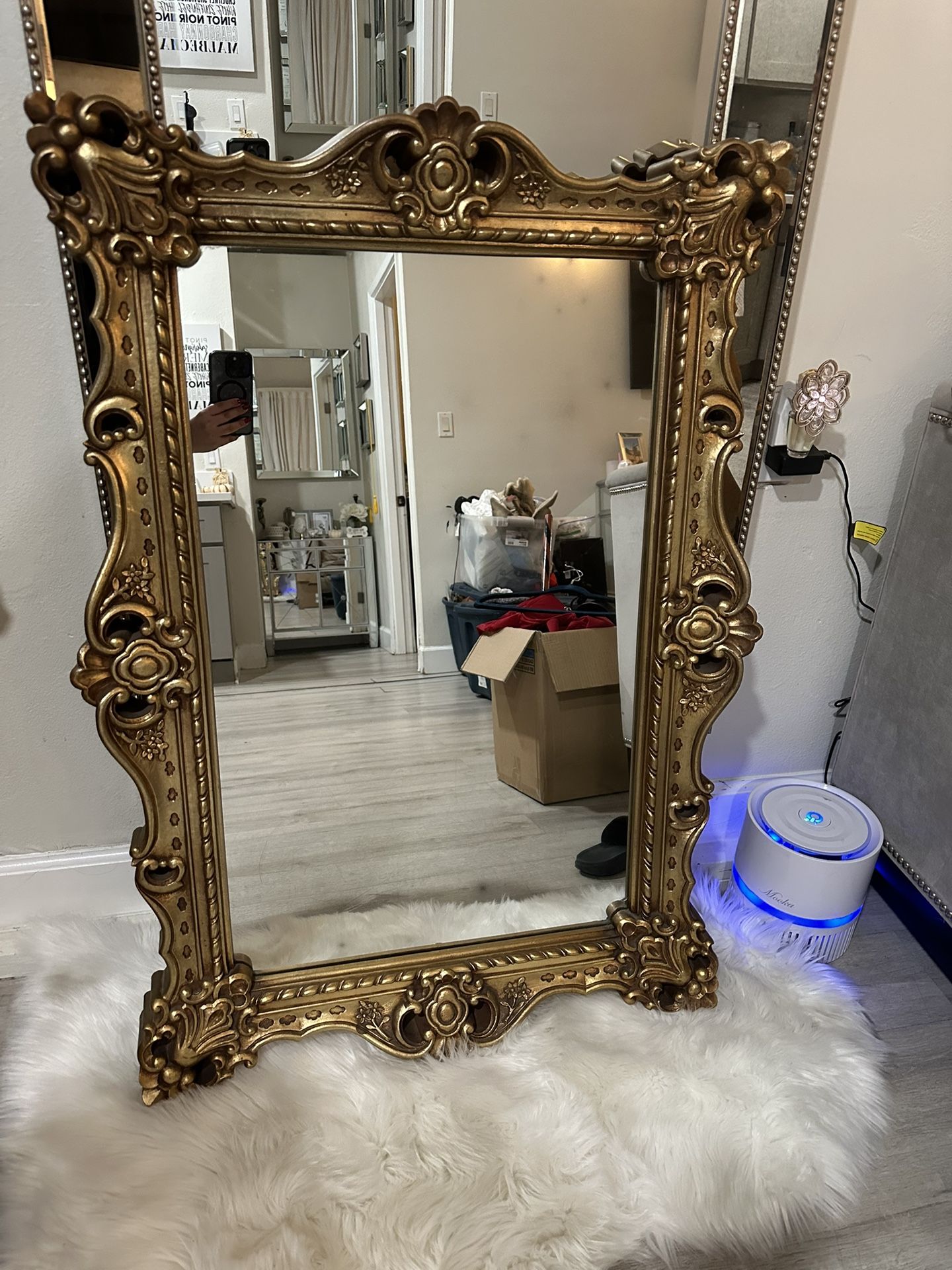 Large gold antique style mirror
